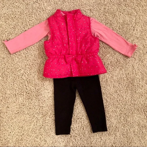 5/$25 Wonderkids 3 piece pants, puffy vest, & shirt set - Picture 5 of 6